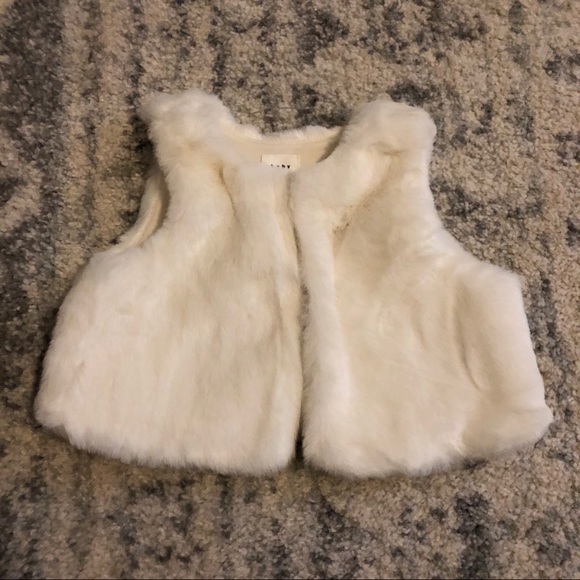 baby white fur vest